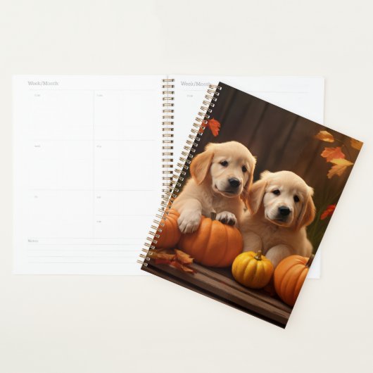 Golden Retriever Puppy Herfst Delight Pompoen Planner (Display)