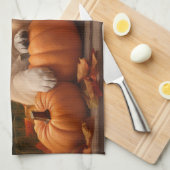 Golden Retriever Puppy Herfst Delight Pompoen Theedoek (Quarter Fold)