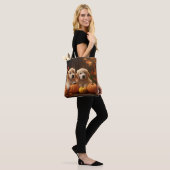 Golden Retriever Puppy Herfst Delight Pompoen Tote Bag (Op model)