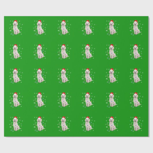 Golden Retriever Puppy Hondenfeestdag Kerstmis Cadeaupapier (Vlak)