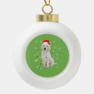Golden Retriever Puppy Hondenfeestdag Kerstmis Keramische Bal Ornament