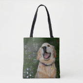 Golden Retriever Puppy in Bubbles Tote Bag (Voorkant)