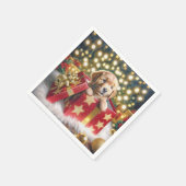 Golden Retriever Puppy in de kerstbox Servet (Hoek)