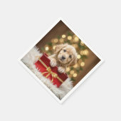 Golden Retriever Puppy in de kerstbox Servet (Hoek)