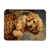 Golden Retriever Puppy in een flexibele mand Magneet (Horizontaal)