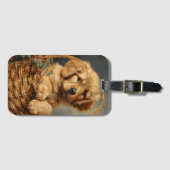 Golden Retriever Puppy in een mand Bagagelabel (Voorkant (horizontaal))
