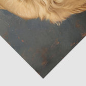 Golden Retriever Puppy in een mand Decoupage Tissuepapier (Detail)