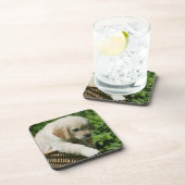 Golden Retriever Puppy in mandje Onderzetter (Rechterzijde)