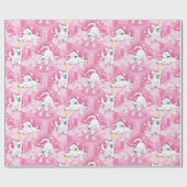 Golden Retriever Puppy in Pink Garden Cadeaupapier (Vlak)