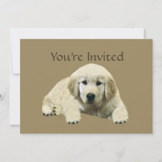 Golden Retriever Puppy Invitation Kaart (Voorkant)