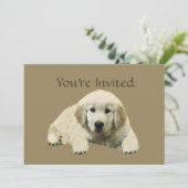 Golden Retriever Puppy Invitation Kaart (Staand voorkant)
