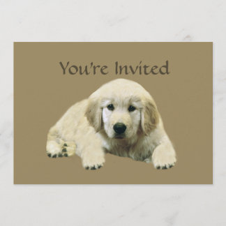 Golden Retriever Puppy Invitation Kaart