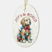 Golden Retriever Puppy Joy naar de Wereld Vakantie Keramisch Ornament (Links)