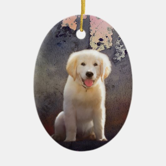 Golden Retriever Puppy Keramisch Ornament (Voorkant)