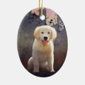 Golden Retriever Puppy Keramisch Ornament (Achterkant)