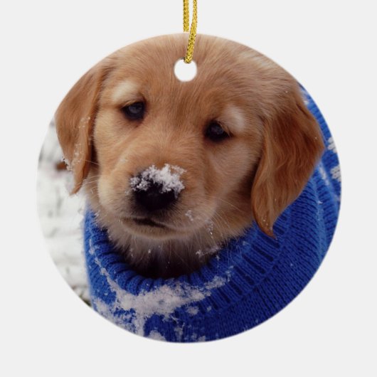 Golden Retriever Puppy Keramisch Ornament (Voorkant)
