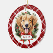 Golden Retriever Puppy Keramische Cirkel Ornament (Links)