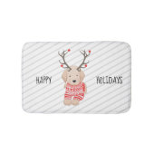 Golden Retriever Puppy KerstAntlers Stripe Badmat (Voorkant)