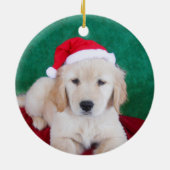 Golden Retriever Puppy kerstboom Keramisch Ornament (Achterkant)