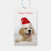 Golden Retriever Puppy Kerstcadeau Label Cadeaulabel (Achterkant)