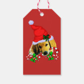 Golden Retriever Puppy Kerstmis Cadeaulabel (Achterkant)