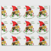 Golden Retriever Puppy Kerstmis Cadeaupapier (Vlak)