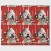 Golden Retriever Puppy Kerstmis Cadeaupapier (Vlak)