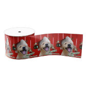 Golden Retriever Puppy Kerstmis Grosgrain Lint (Spoel)