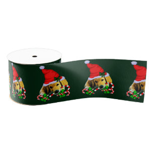 Golden Retriever Puppy Kerstmis Grosgrain Lint