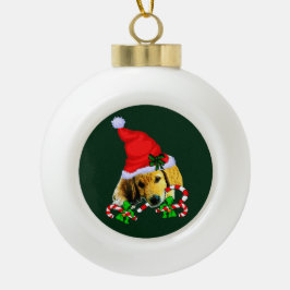 Golden Retriever Puppy Kerstmis Keramische Bal Ornament