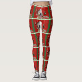 Golden Retriever Puppy Kerstmis Leggings (Voorkant)