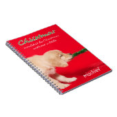 Golden Retriever Puppy Kerstmis Notitieboek (Rechterzijde)