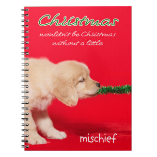 Golden Retriever Puppy Kerstmis Notitieboek