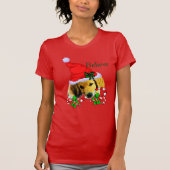 Golden Retriever Puppy Kerstmis T-shirt (Voorkant)