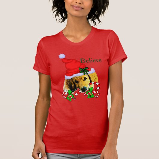 Golden Retriever Puppy Kerstmis T-shirt (Voorkant)