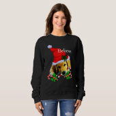 Golden Retriever Puppy Kerstmis Trui (Voorkant volledig)