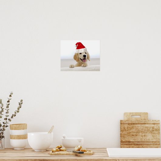 Golden Retriever Puppy kerstPoster Poster (Keuken)