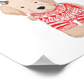 Golden Retriever Puppy KerstSweater Antlers Poster (Hoek)