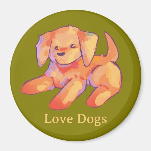 Golden retriever, puppy magneet (Voorkant)