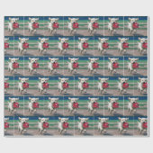 Golden Retriever Puppy met #1 Red Baseball Pet Cadeaupapier (Vlak)