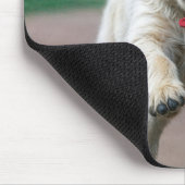 Golden Retriever Puppy met #1 Red Baseball Pet Muismat (Hoek)