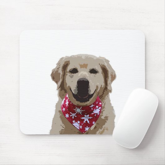 Golden Retriever Puppy met Bandana Mousepad Muismat (Met muis)