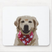 Golden Retriever Puppy met Bandana Mousepad Muismat (Voorkant)