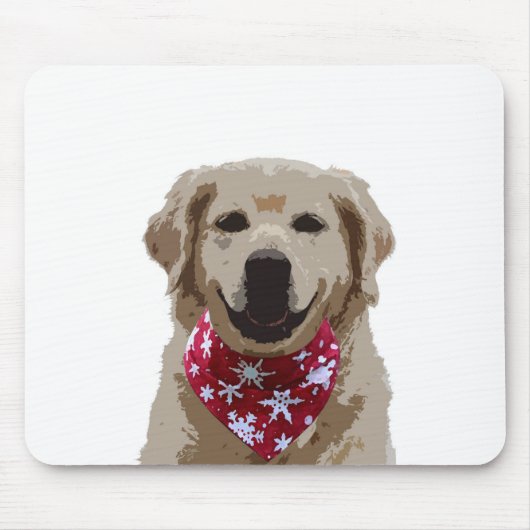Golden Retriever Puppy met Bandana Mousepad Muismat (Voorkant)