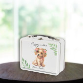 Golden Retriever Puppy met bloemen Aangepaste naam