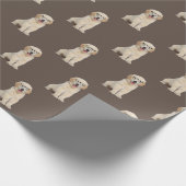 Golden Retriever puppy met brillenglas Cadeaupapier (Hoek)