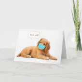 Golden Retriever puppy met gezichtsmasker Kaart (Voorkant)