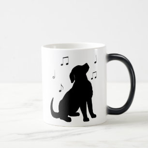 Golden Retriever Puppy met Muzieknoten Silhouette Magische Mok