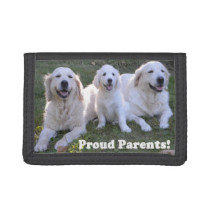 Golden Retriever Puppy met Proud Parents Drievoud Portemonnee