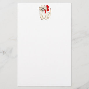 Golden Retriever Puppy met rood lintje Briefpapier